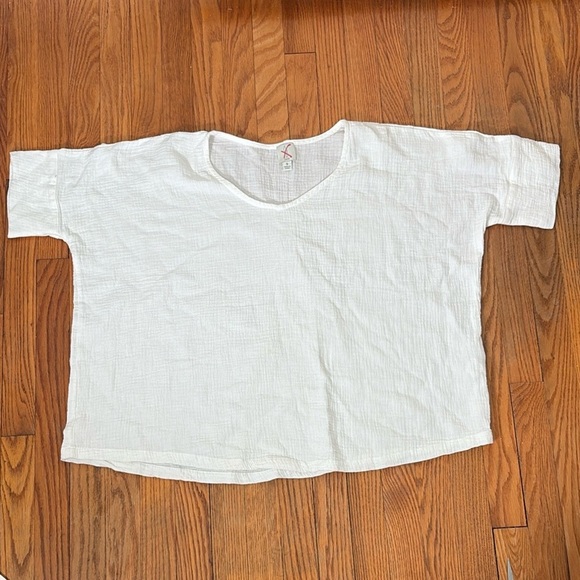 Joie 100% cotton boxy gauze top shirt Oversized white size S - Picture 1 of 6